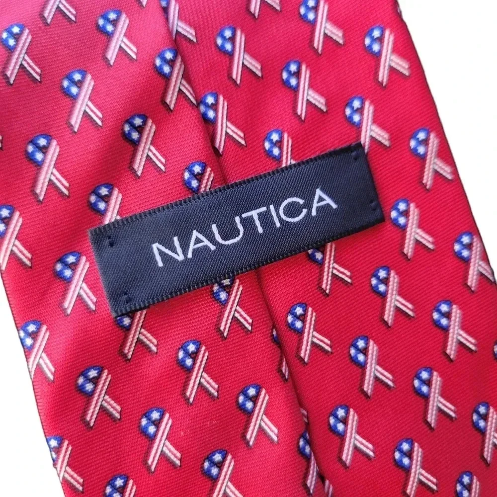 Nautica Men's Patriotic Silk Neck Tie, Red, White & Blue